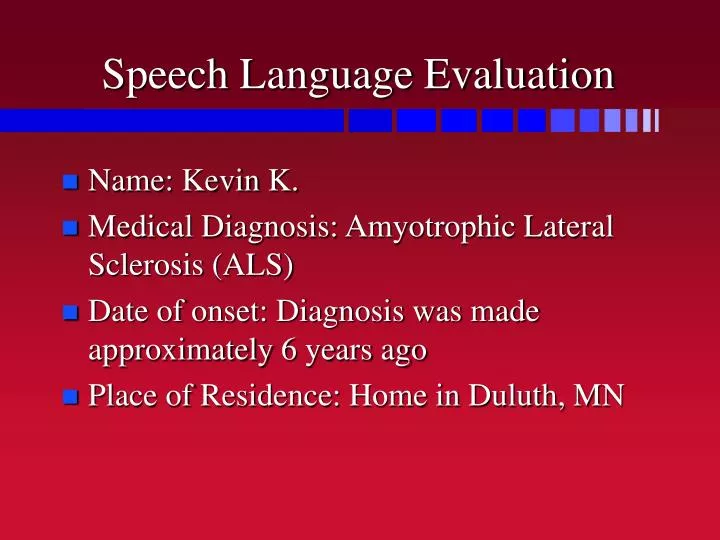 speech language evaluation