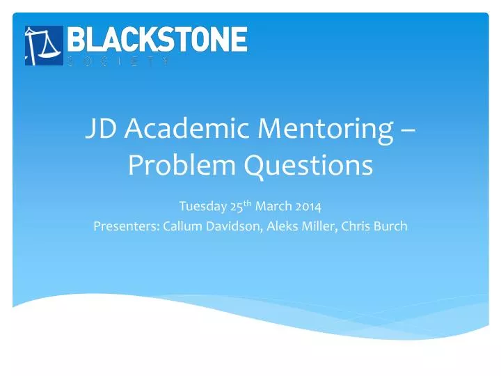 jd academic mentoring problem questions