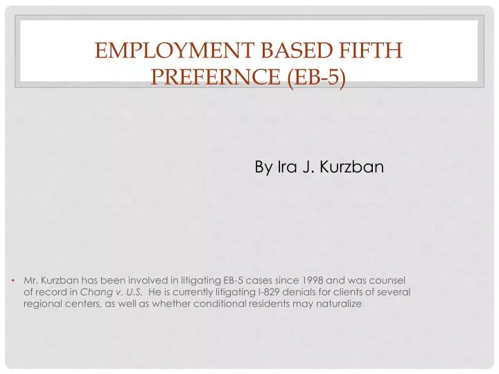 employment based fifth prefernce eb 5
