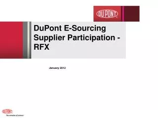 DuPont E-Sourcing Supplier Participation - RFX