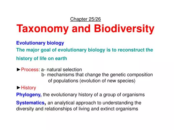 chapter 25 26 taxonomy and biodiversity
