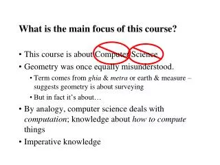 What is the main focus of this course?