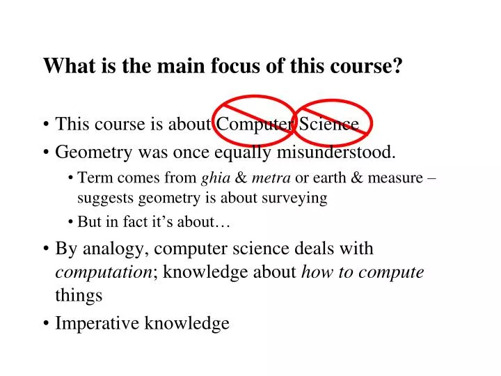 what is the main focus of this course