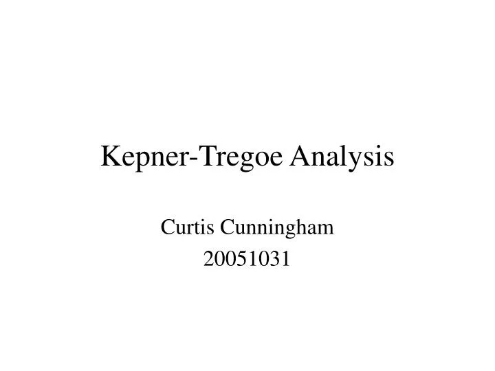 kepner tregoe analysis