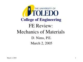 FE Review: Mechanics of Materials