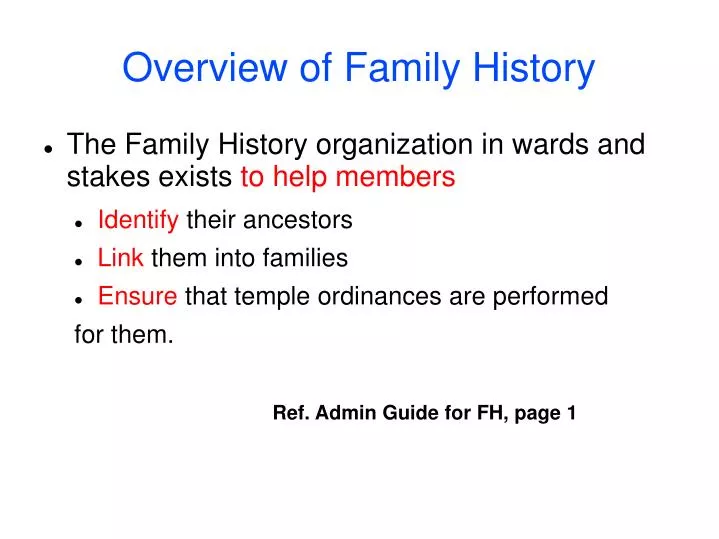 overview of family history