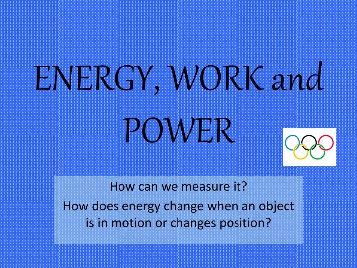 energy work and power