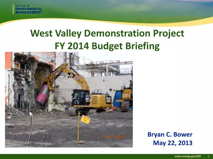 west valley demonstration project fy 2014 budget briefing