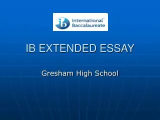 IB EXTENDED ESSAY