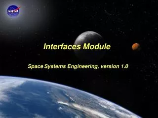 Interfaces Module Space Systems Engineering, version 1.0