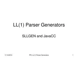 LL(1) Parser Generators