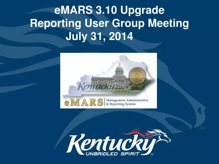 emars 3 10 upgrade reporting user group meeting july 31 2014