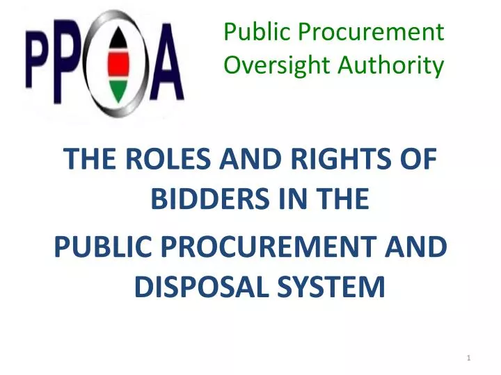 public procurement oversight authority