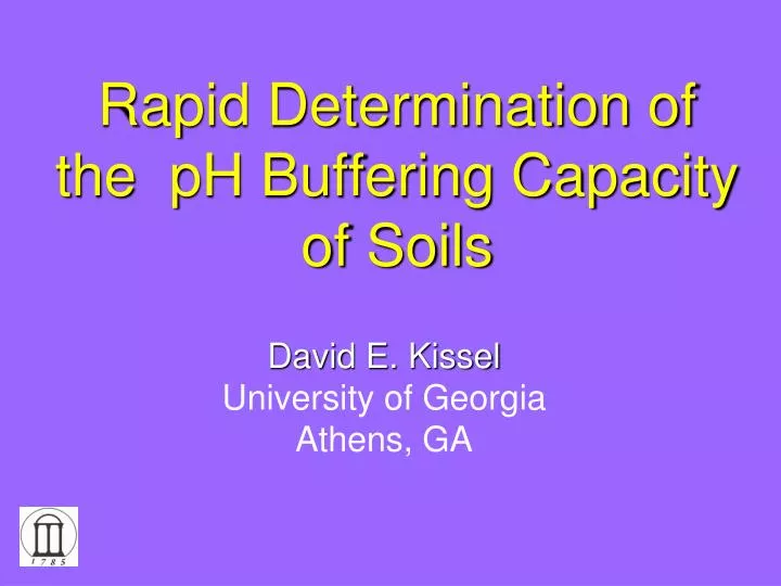 rapid determination of the ph buffering capacity of soils