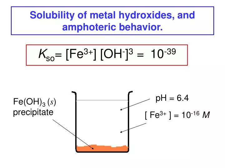 solubility of metal hydroxides and amphoteric behavior