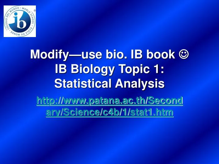 modify use bio ib book ib biology topic 1 statistical analysis