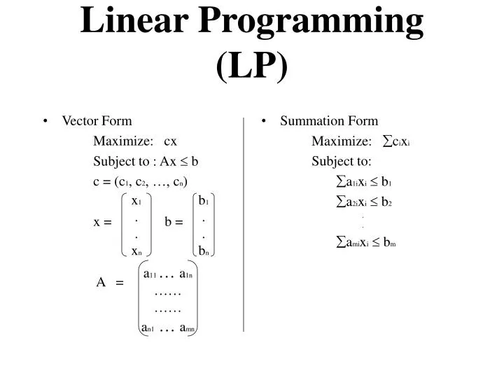 linear programming lp