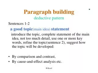 Paragraph building deductive pattern