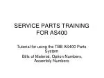 SERVICE PARTS TRAINING FOR AS400 - slide 1