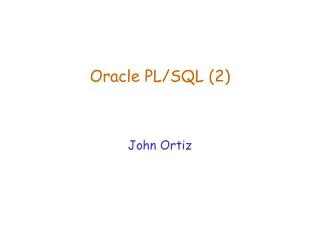 Oracle PL/SQL (2)