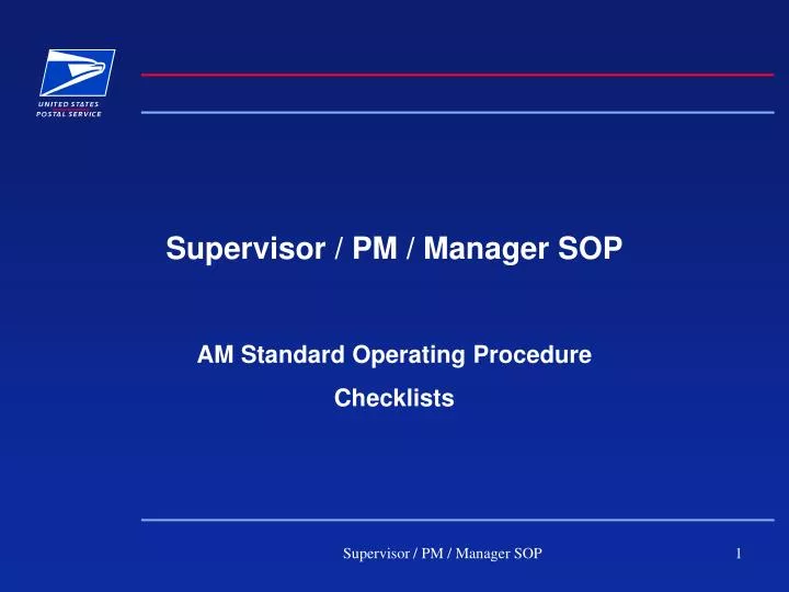 supervisor pm manager sop