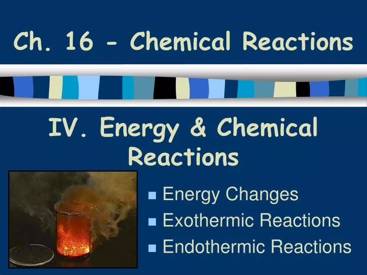 ch 16 chemical reactions