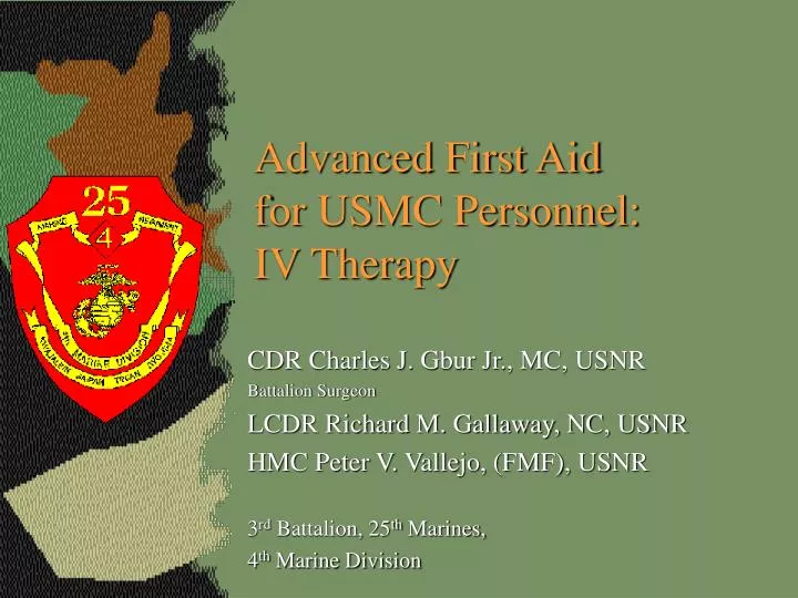 advanced first aid for usmc personnel iv therapy