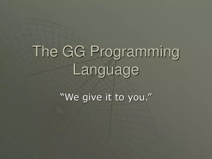 the gg programming language