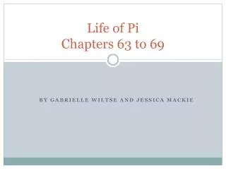 Life of Pi Chapters 63 to 69
