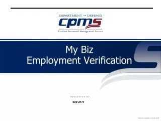 My Biz Employment Verification