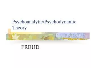 Psychoanalytic/Psychodynamic Theory