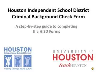 Houston Independent School District Criminal Background Check Form