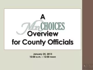 A Overview for County Officials