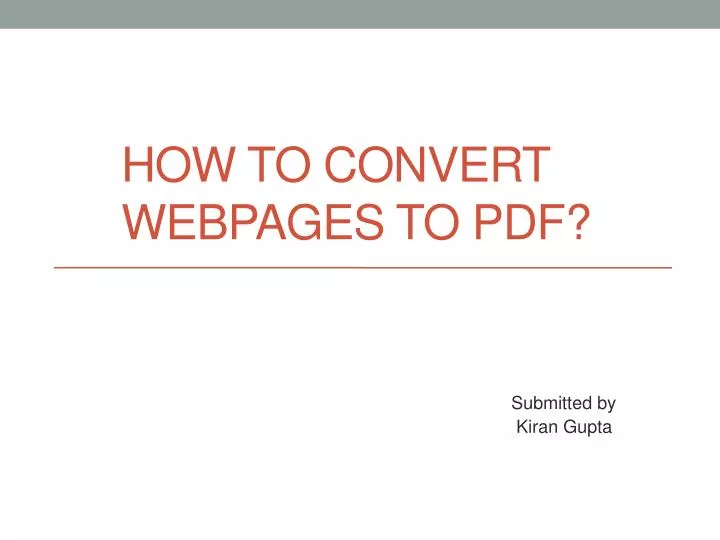 how to convert webpages to pdf