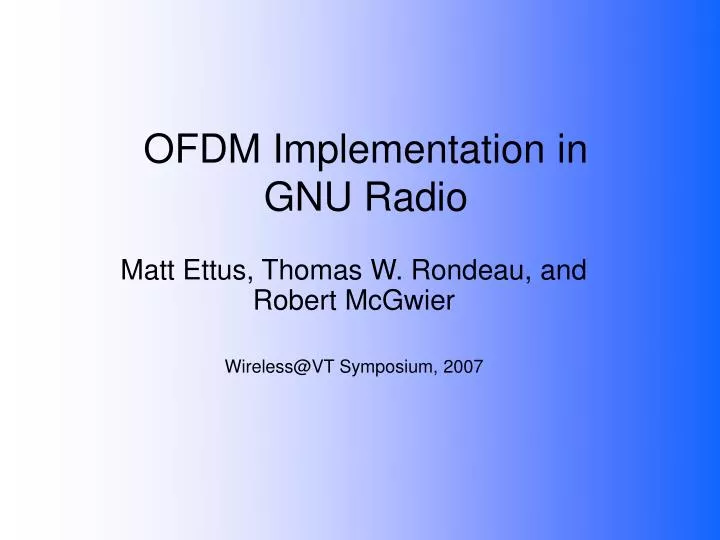 ofdm implementation in gnu radio