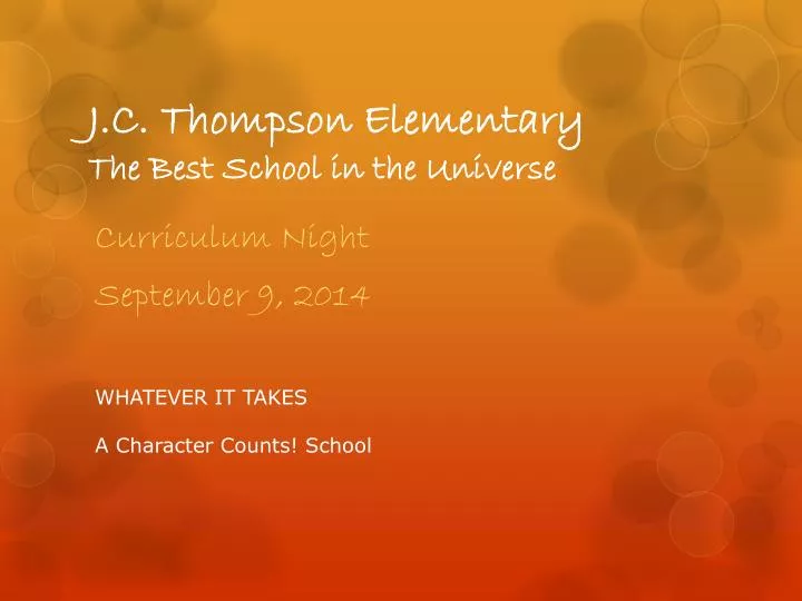 j c thompson elementary the best s chool in the universe