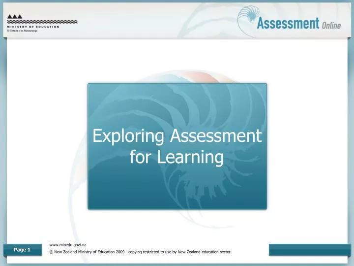 exploring assessment for learning