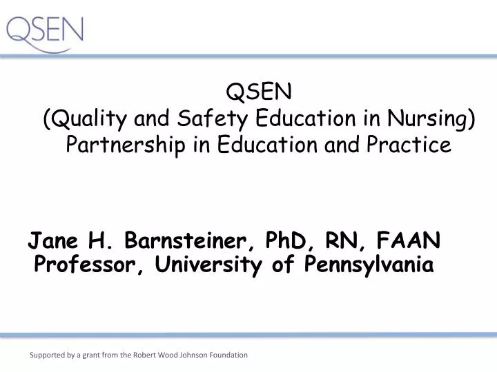 qsen quality and safety education in nursing partnership in education and practice