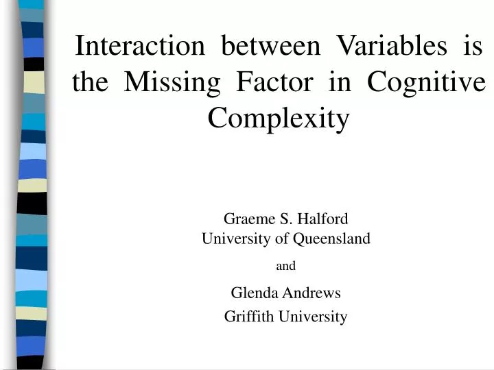 interaction between variables is the missing factor in cognitive complexity
