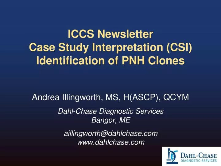 iccs newsletter case study interpretation csi identification of pnh clones