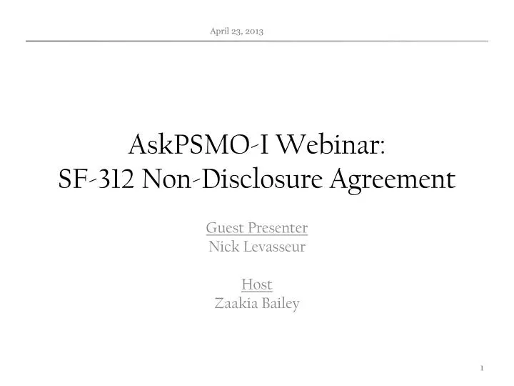 askpsmo i webinar sf 312 non disclosure agreement