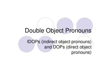 double object pronouns