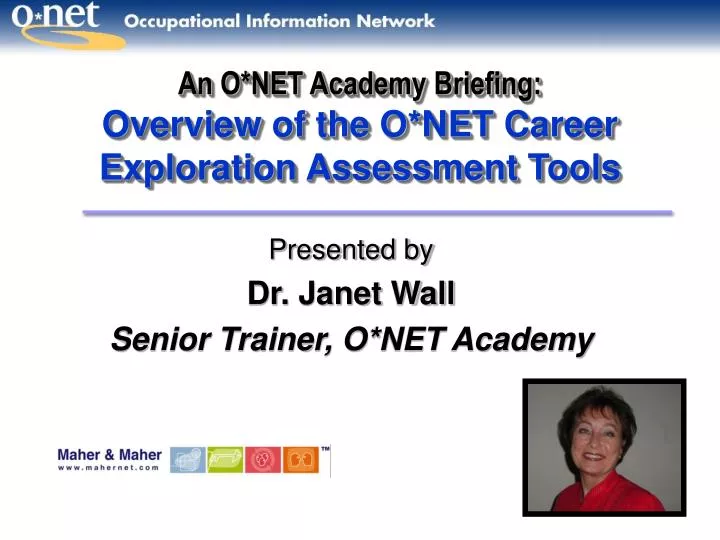 an o net academy briefing overview of the o net career exploration assessment tools
