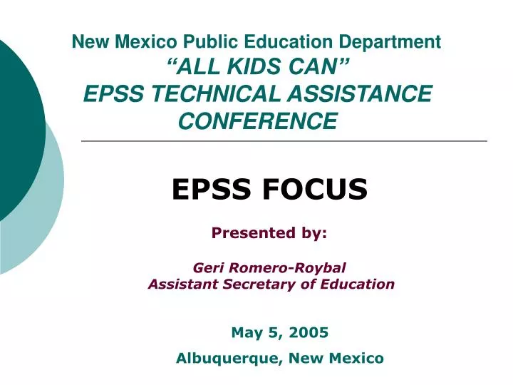 new mexico public education department all kids can epss technical assistance conference