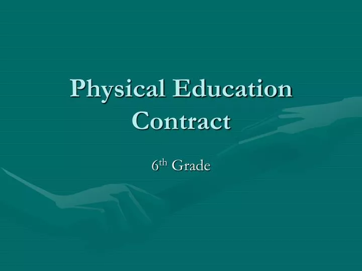 physical education contract