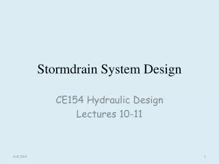 Stormdrain System Design
