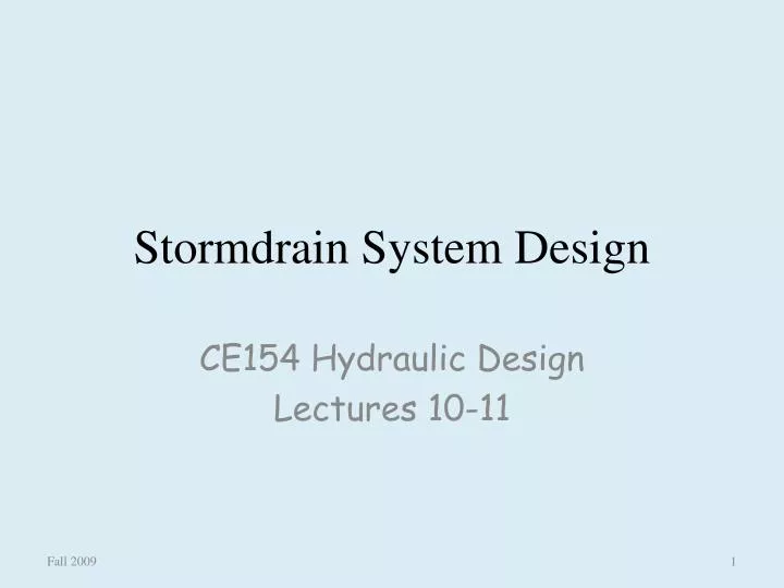 stormdrain system design