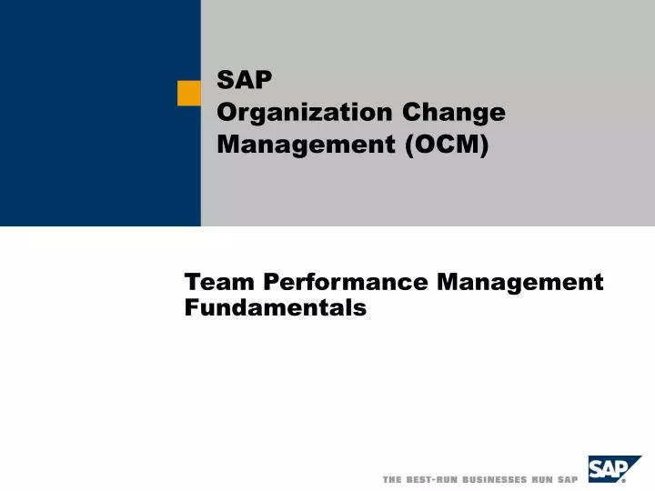 team performance management fundamentals