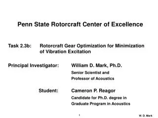 Penn State Rotorcraft Center of Excellence