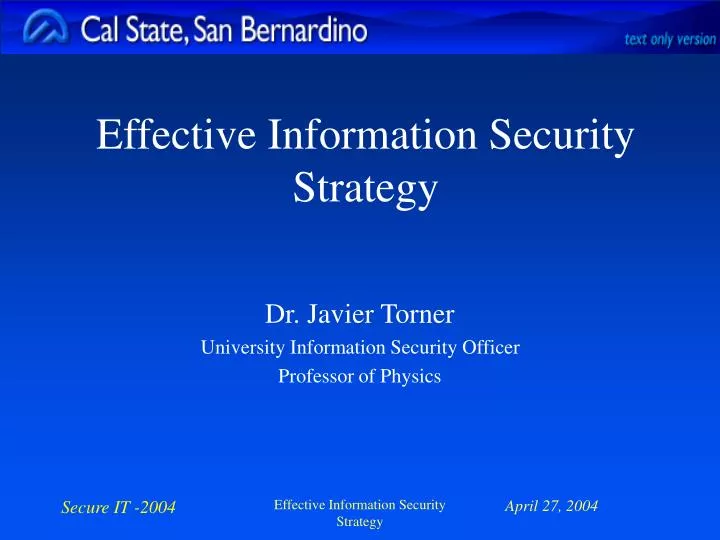 effective information security strategy